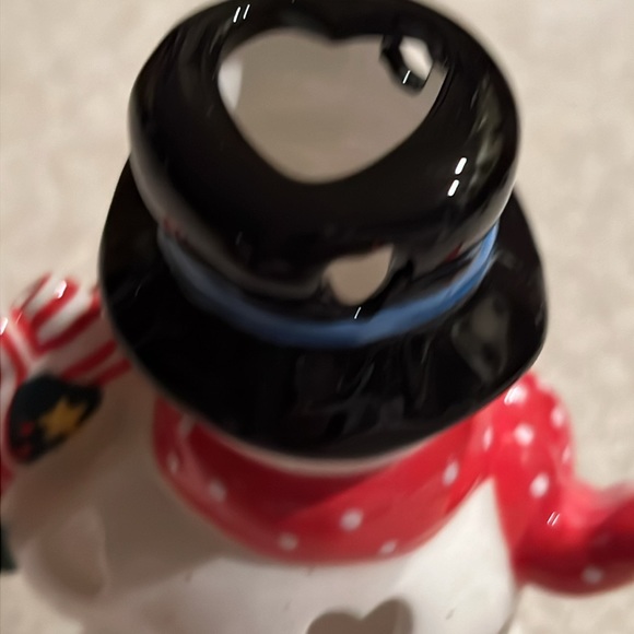 Bundle Hallmark Snowman Tealight burner & Red Glitter shelf standing sign EC - Picture 9 of 9